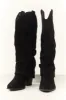 Black Faux Suede Foldover Knee High Boots sold by Lime Lush