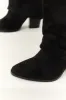 Black Faux Suede Foldover Knee High Boots sold by Lime Lush
