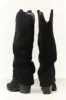 Black Faux Suede Foldover Knee High Boots sold by Lime Lush