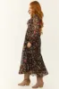 Black Floral Print Front Twist Maxi Dress sold by Lime Lush