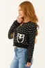 Black and White Button Down Textured Cardigan sold by Lime Lush