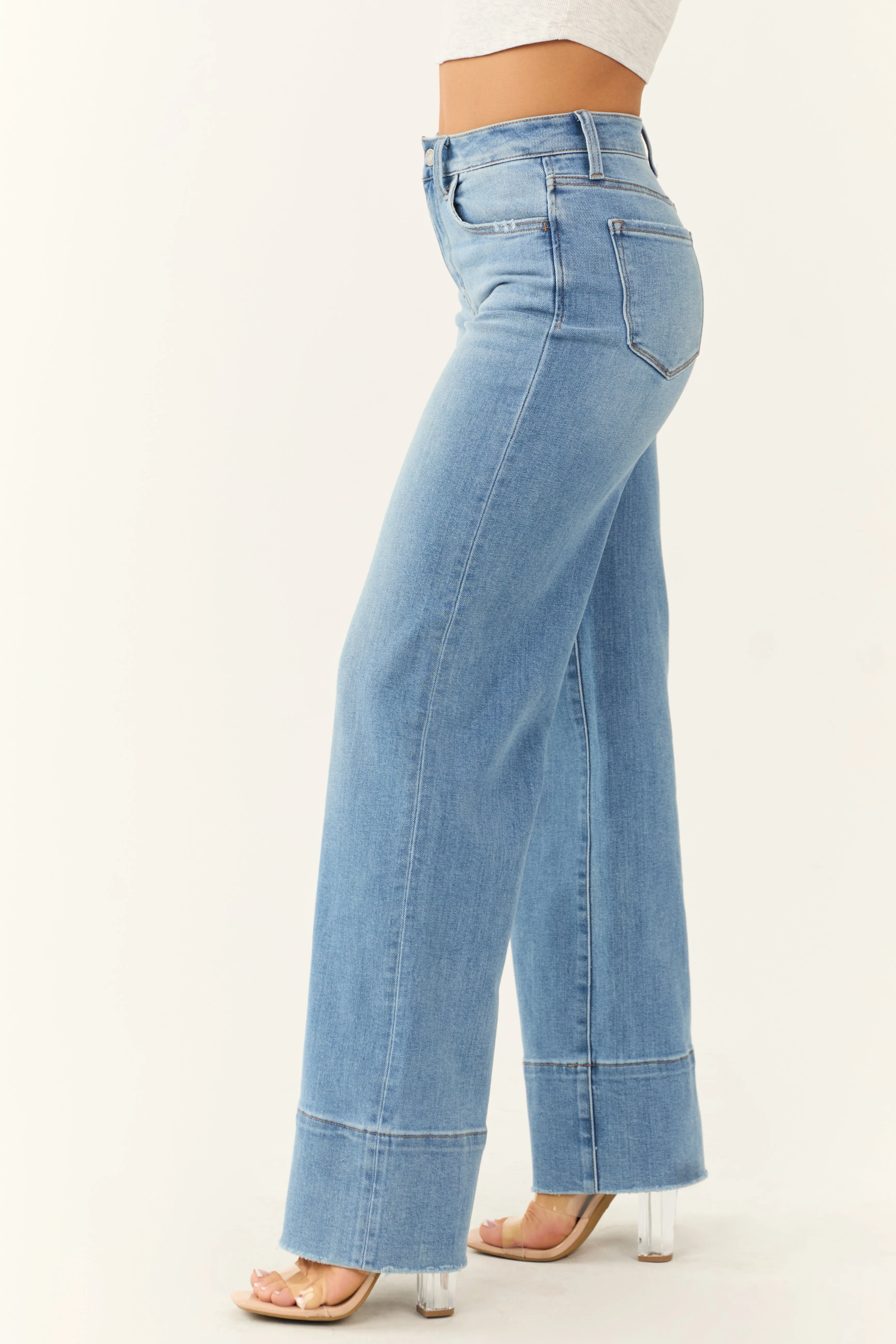 Vervet High Rise A Line Wide Leg Jeans sold by Lime Lush product image thumbnail 3