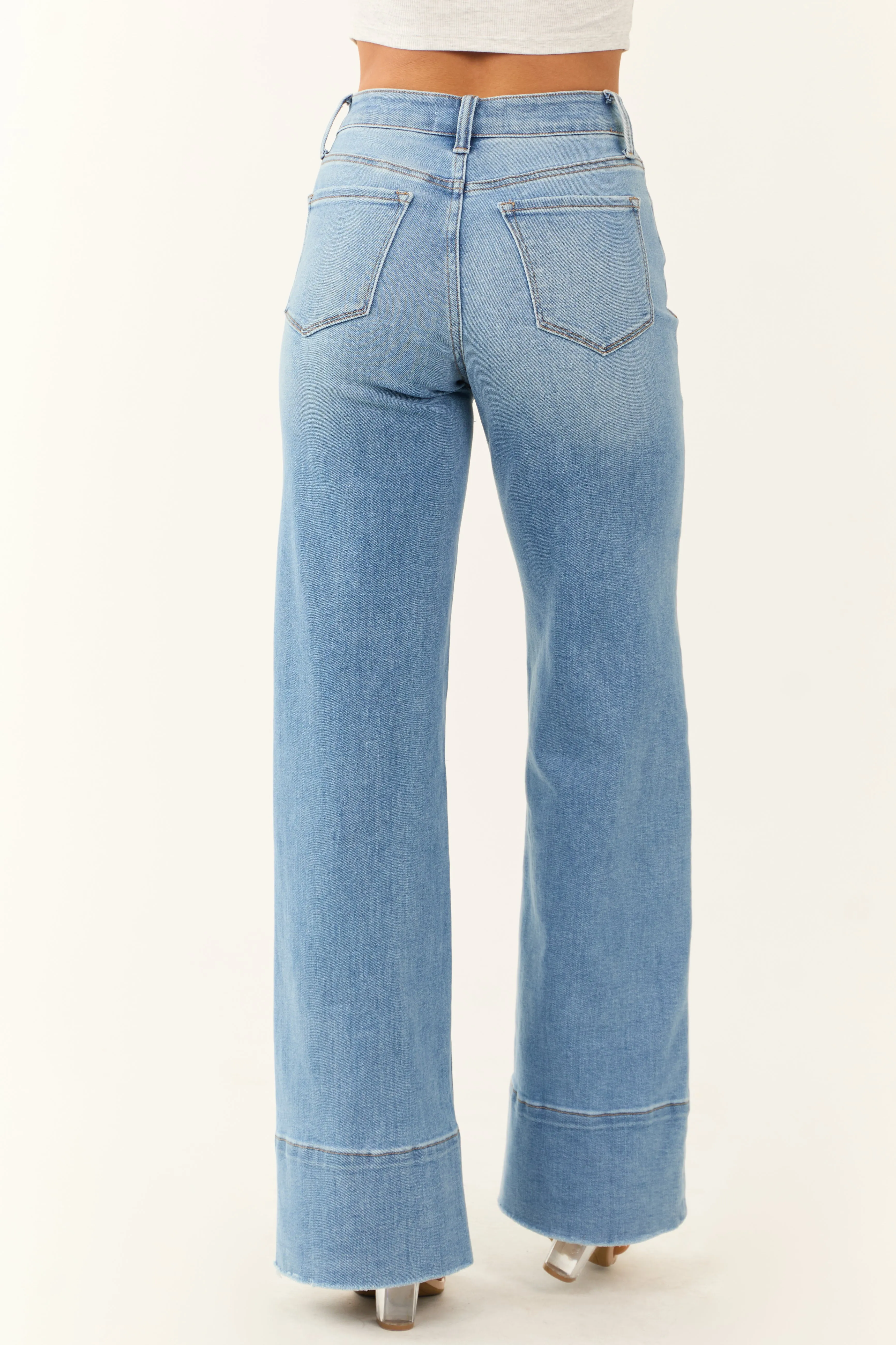 Vervet High Rise A Line Wide Leg Jeans sold by Lime Lush product image thumbnail 4