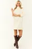 Cream Mock Neck Mini Sweater Dress sold by Lime Lush