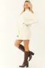 Cream Mock Neck Mini Sweater Dress sold by Lime Lush