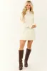 Cream Mock Neck Mini Sweater Dress sold by Lime Lush