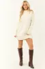 Cream Mock Neck Mini Sweater Dress sold by Lime Lush