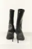 Black Faux Leather Stiletto Pointed Toe Boots sold by Lime Lush