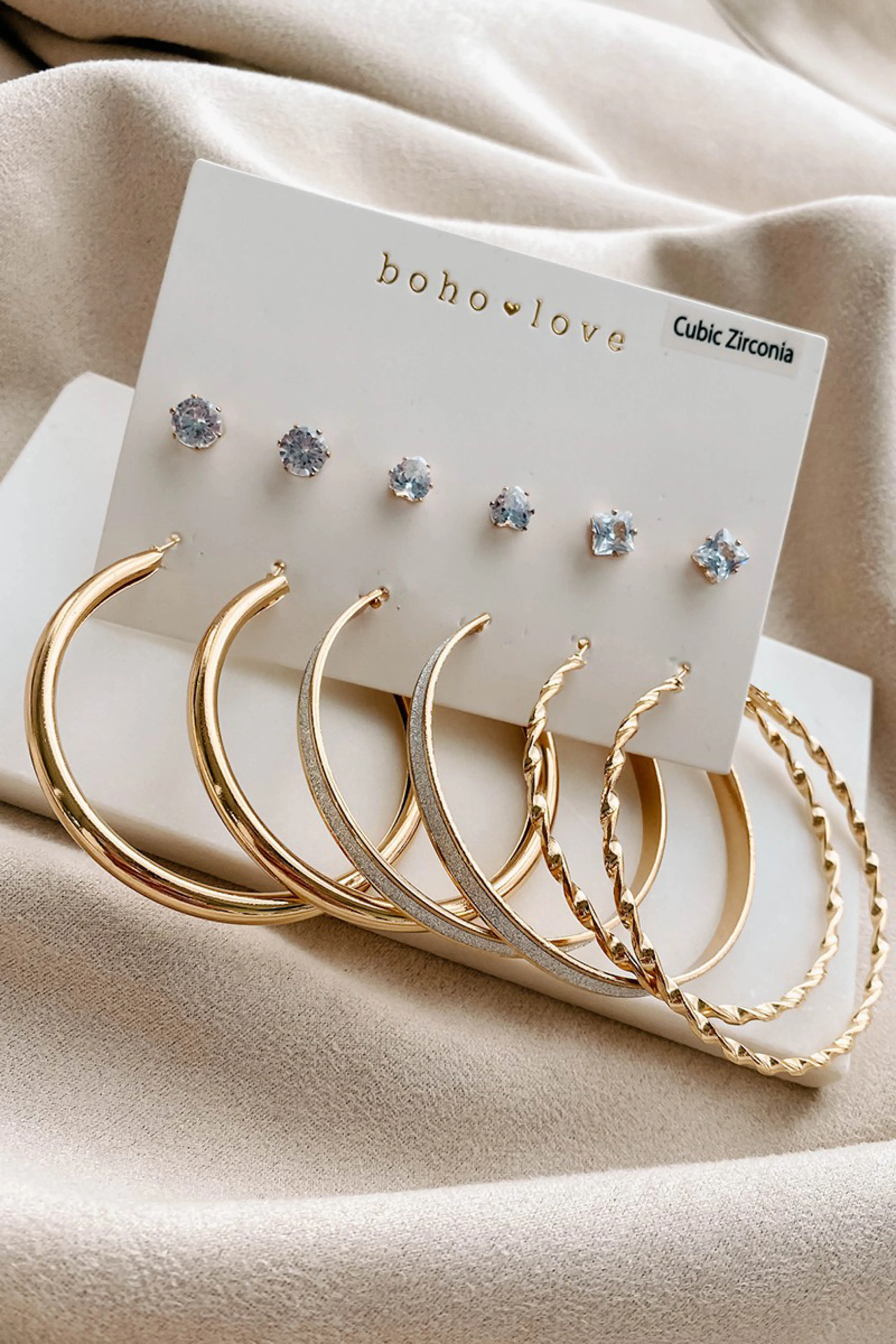 Assorted Gold and Silver Hoop and Stud Earrings sold by Lime Lush