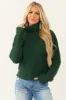 Dark Pine Textured Long Sleeve Turtleneck Sweater sold by Lime Lush
