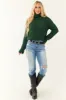 Dark Pine Textured Long Sleeve Turtleneck Sweater sold by Lime Lush