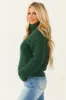 Dark Pine Textured Long Sleeve Turtleneck Sweater sold by Lime Lush