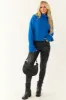 Cobalt Long Sleeve Turtleneck Chunky Sweater sold by Lime Lush