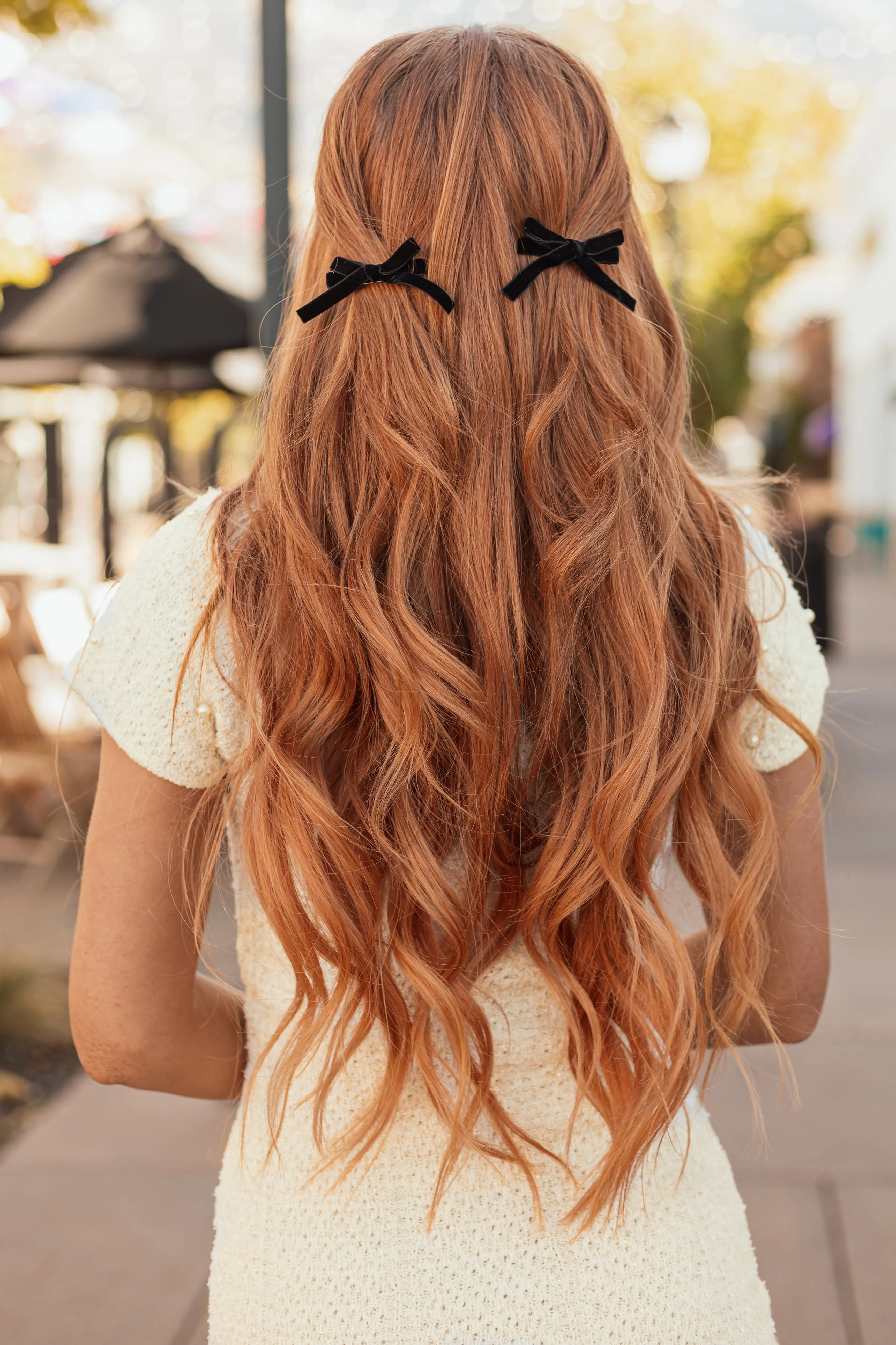 Black Velvet Bow Hair Clip Set of 2 sold by Lime Lush