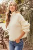Cream Long Sleeve Turtleneck Chunky Sweater sold by Lime Lush