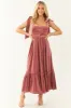 Punch Velvet Tie Straps Ruched Maxi Dress sold by Lime Lush