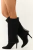 Black Mesh Overlay Stiletto Knee High Boots sold by Lime Lush