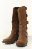 Light Sepia Faux Leather Multiple Buckle Boot sold by Lime Lush