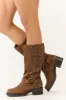Light Sepia Faux Leather Multiple Buckle Boot sold by Lime Lush