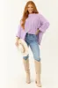 Lilac Oversized Chenille Cable Knit Sweater sold by Lime Lush