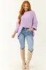 Lilac Oversized Chenille Cable Knit Sweater sold by Lime Lush