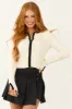 Cream Contrast Trim Knit Long Sleeve Top sold by Lime Lush