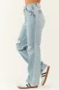 Judy Blue Light Wash Distressed 90's Straight Jeans sold by Lime Lush