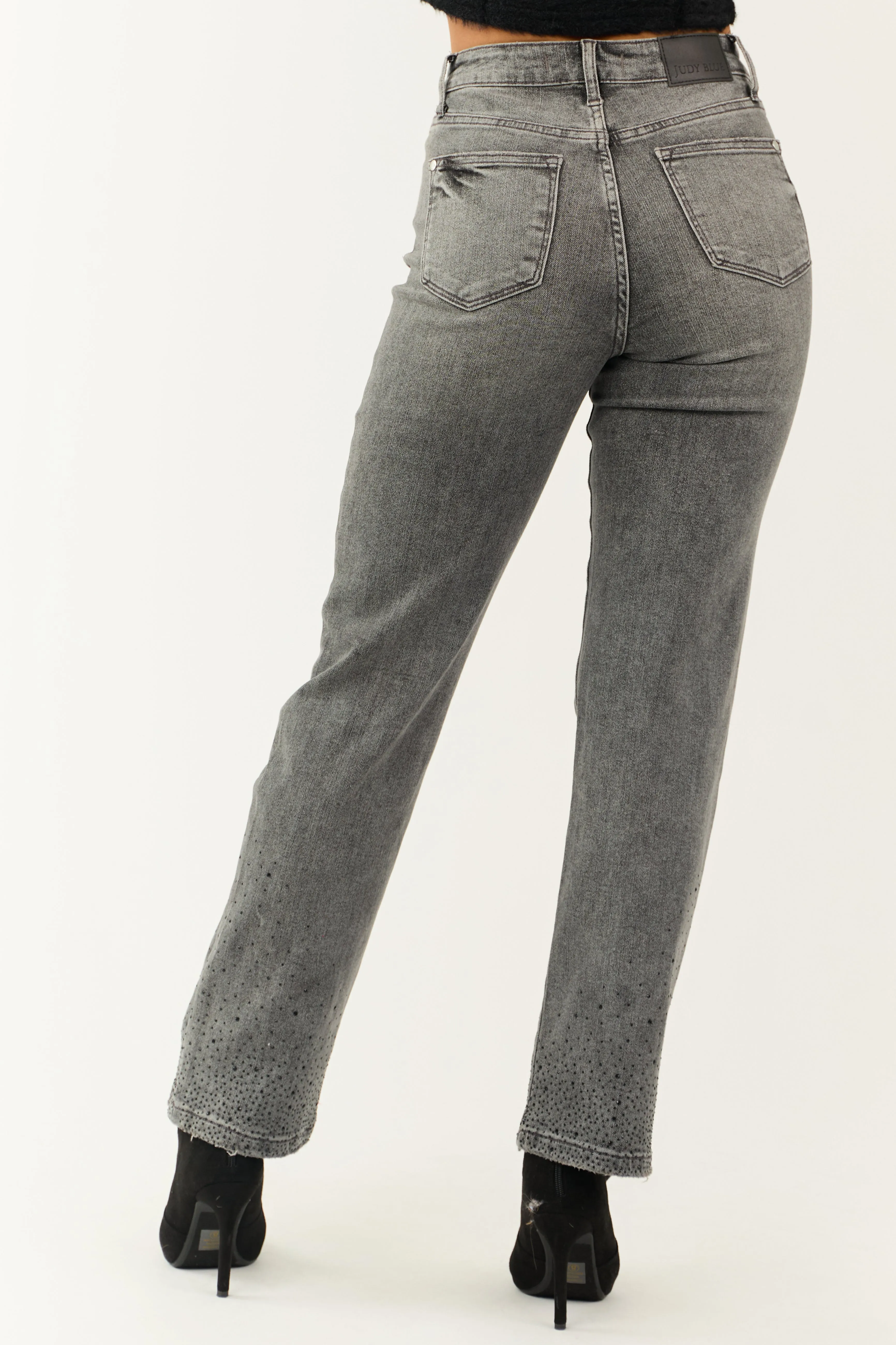 Judy Blue Stone Rhinestone Detail Straight Jeans sold by Lime Lush product image thumbnail 5