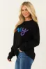 Black 'Merry' Metallic Yarn Long Sleeve Sweater sold by Lime Lush