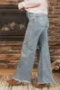 Risen Medium Wash Button Fly Wide Leg Jeans sold by Lime Lush