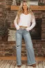 Risen Medium Wash Button Fly Wide Leg Jeans sold by Lime Lush