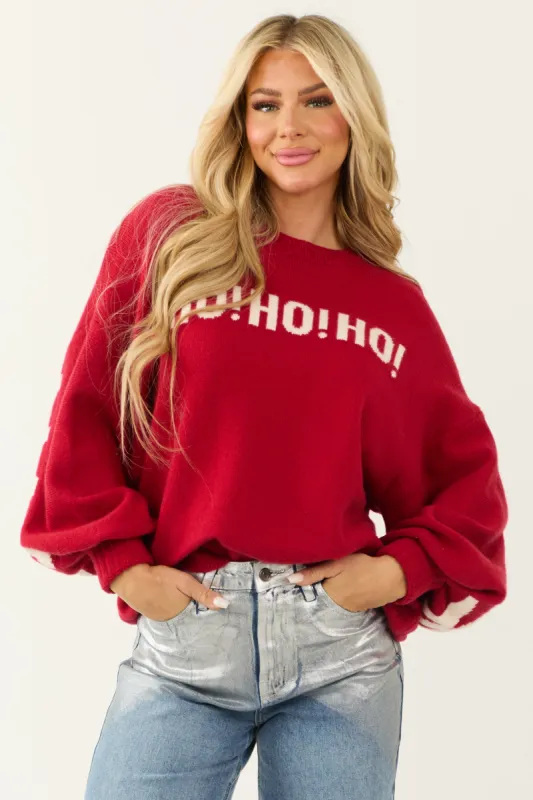 Ruby 'HO HO HO' Christmas Lettering Sweater sold by Lime Lush
