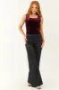 Wine Corset Style Lace Trim Tank Top sold by Lime Lush