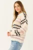 Ivory Crochet Abstract Pattern Knit Sweater sold by Lime Lush