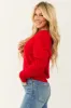 Lipstick Wide V Neck Cashmere Sweater sold by Lime Lush