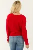 Lipstick Wide V Neck Cashmere Sweater sold by Lime Lush