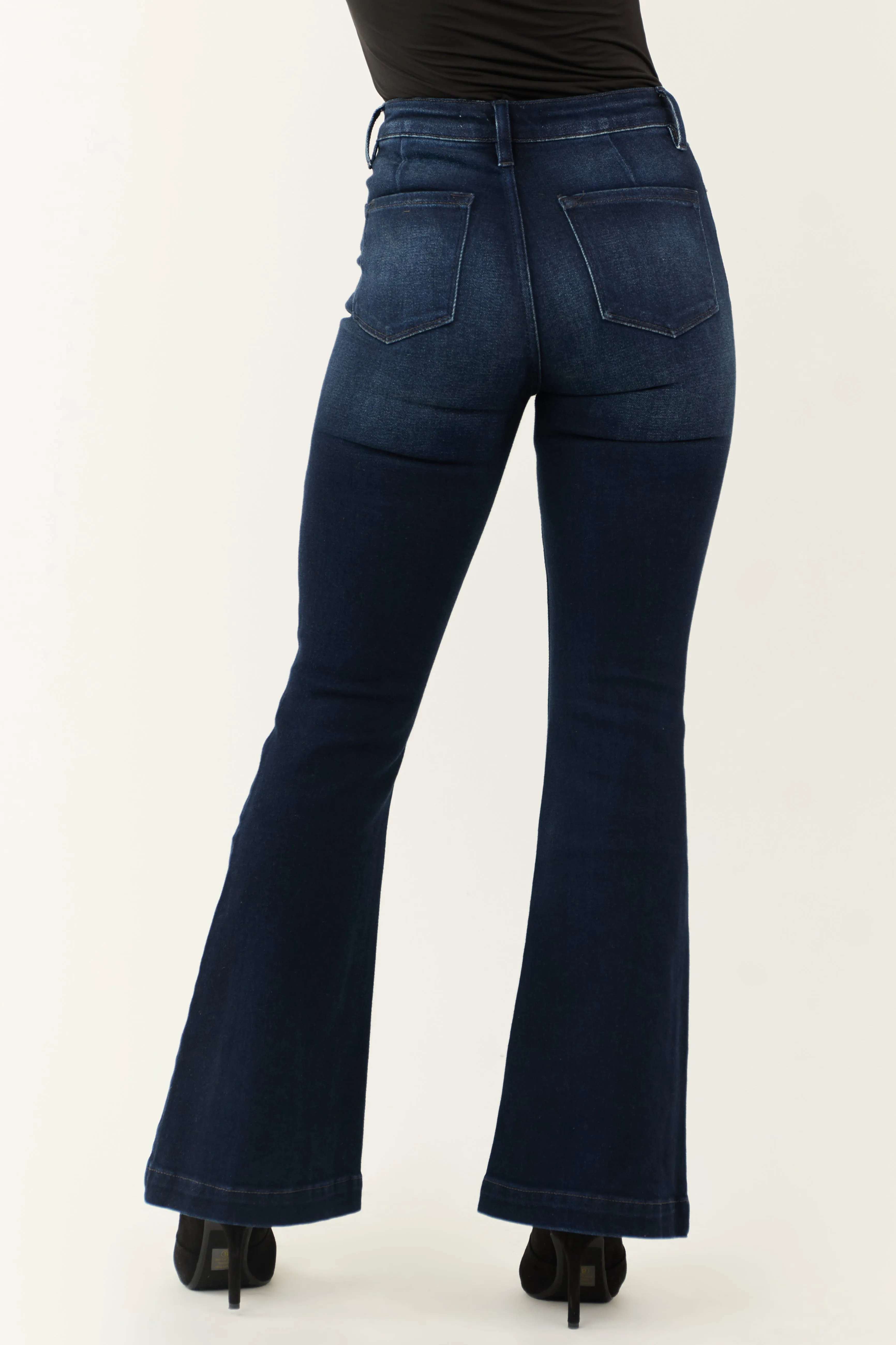 KanCan Dark Wash High Rise Flare Jeans sold by Lime Lush product image thumbnail 3