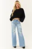 Risen Light Wash Distressed Bootcut Jeans sold by Lime Lush