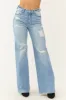 Risen Light Wash Distressed Bootcut Jeans sold by Lime Lush