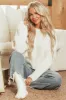 Cream Chenille Rolled Trim Long Sleeve Sweater sold by Lime Lush