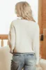 Cream Chenille Rolled Trim Long Sleeve Sweater sold by Lime Lush