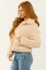 Champagne Sherpa Snap Button Up Jacket sold by Lime Lush