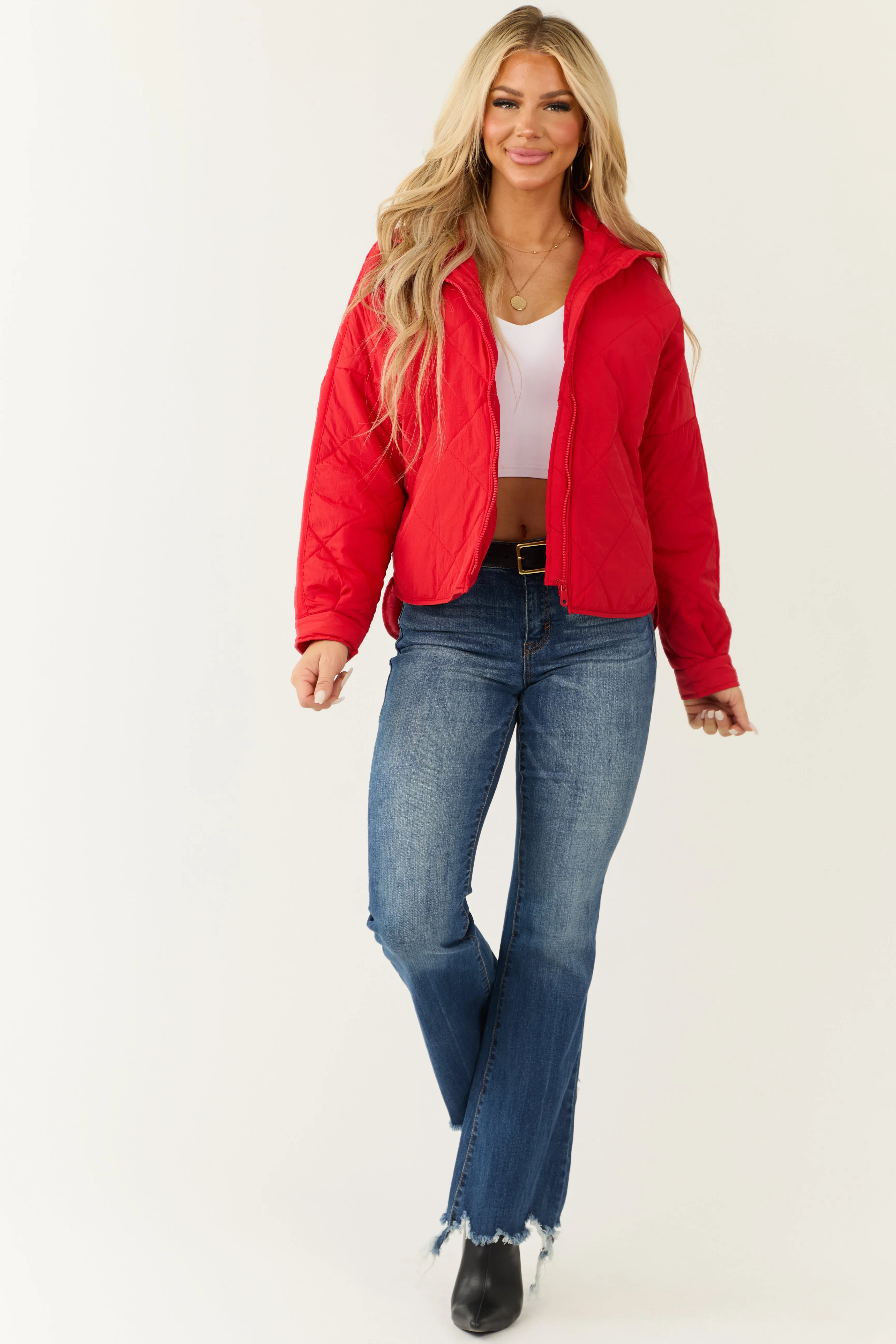 Scarlet Long Sleeve Quilted Puffer Jacket sold by Lime Lush product image thumbnail 2