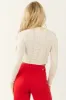 Cream Long Sleeve Rhinestone Grunge Textured Top sold by Lime Lush