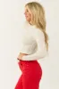 Cream Long Sleeve Rhinestone Grunge Textured Top sold by Lime Lush