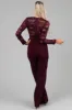 Wine Deep V Lace Belted Jumpsuit sold by Lime Lush