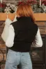 Black Sherpa Zip Up Collared Puffer Vest sold by Lime Lush