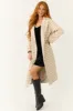 Ivory and Latte Houndstooth Pattern Trench Coat sold by Lime Lush