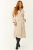 Ivory and Latte Houndstooth Pattern Trench Coat sold by Lime Lush