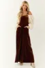 Spice Velvet Wide Leg Overall Jumpsuit sold by Lime Lush